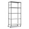 Alera 36 in. x 18 in. x 72 in. 5-Shelf Wire Shelving Kit with Casters and Shelf Liners - Black Anthracite